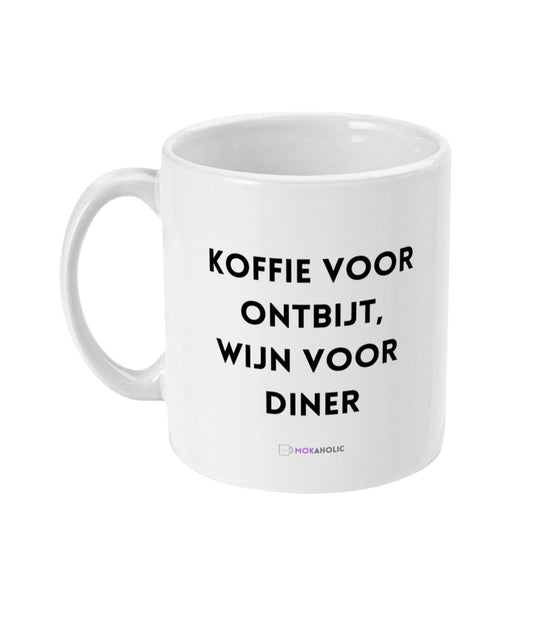 Koffie voor ontbijt, wijn voor diner