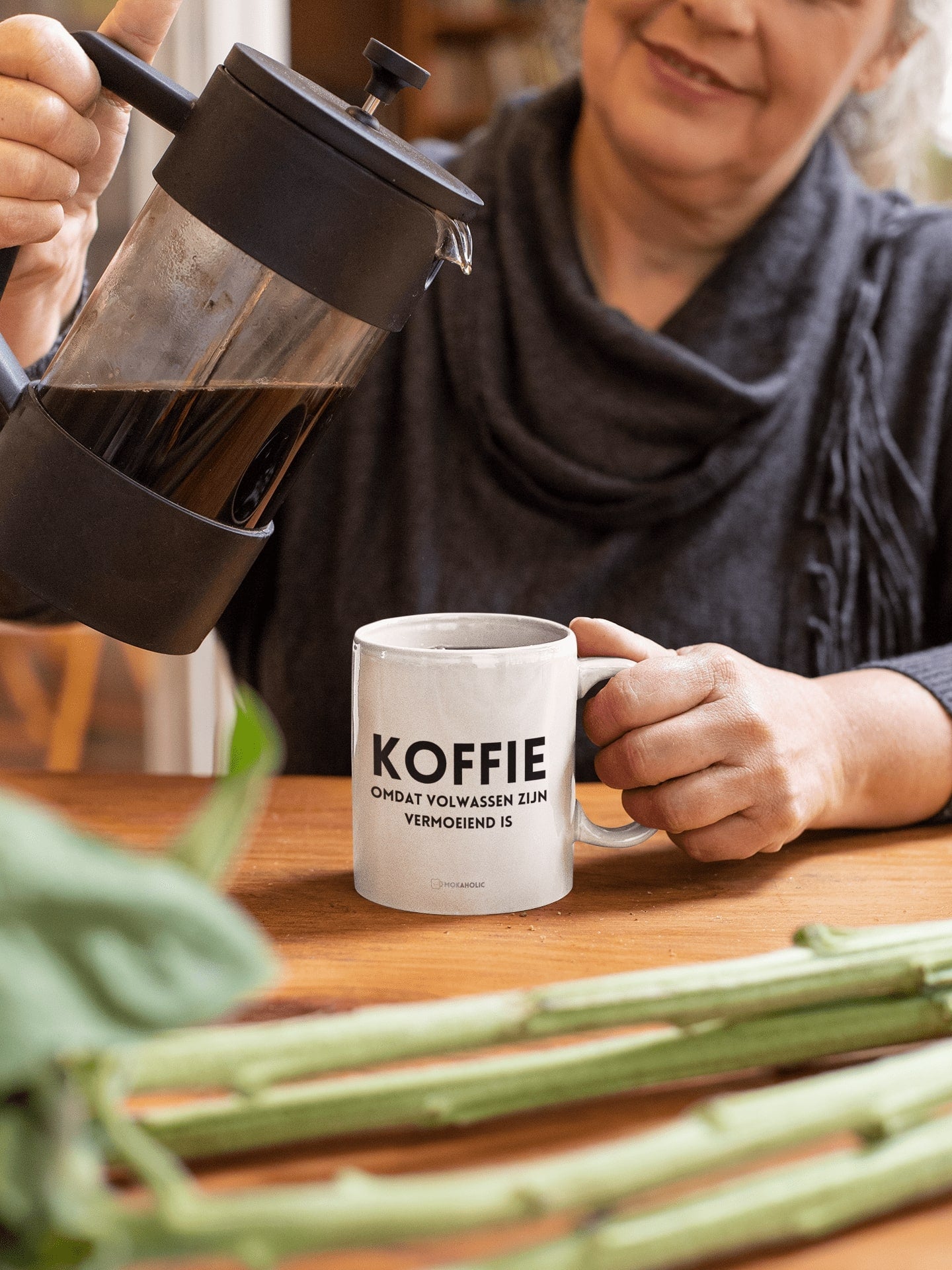 Koffie omdat volwassen zijn vermoeiend is